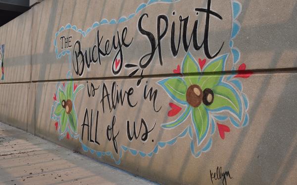 Outside wall art "The Buckeye Spirit is Alive in ALL of us"